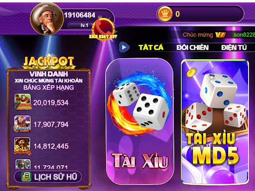 Giao diện của cổng game tuyệt đẹp